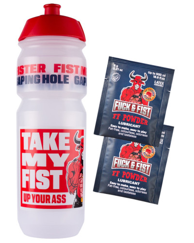  Bouteille pour Lubrifiant Fuck & Fist 750ml + 2 Sachets FF POWDER 6g 