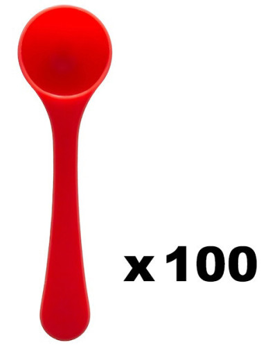Pack de 100 cuillères rouges | Dosage 6g 