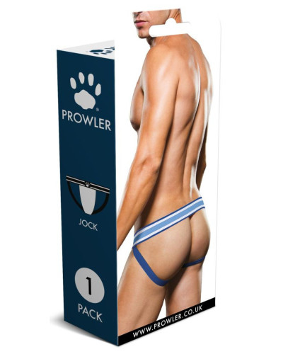 Jockstrap Jock Prowler Blanc-Bleu  Couleur principale:Blanc Couleur secondaire:Bleu