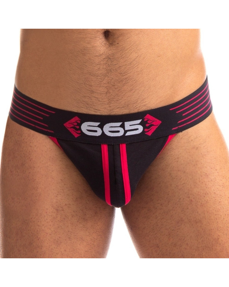 Jockstrap Rally 665 Noir-Rouge  Couleur principale:Noir Couleur secondaire:Rouge