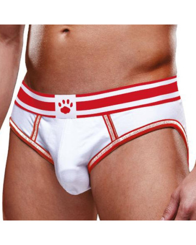 Bottomless Open Brief Prowler Blanc-Rouge  Couleur principale:Blanc Couleur secondaire:Rouge